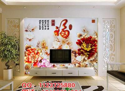 【無(wú)縫壁畫彩雕電視背景墻|五福圖大型壁畫墻紙廠家誠(chéng)招經(jīng)銷商代理】?jī)r(jià)格_廠家_圖片 -